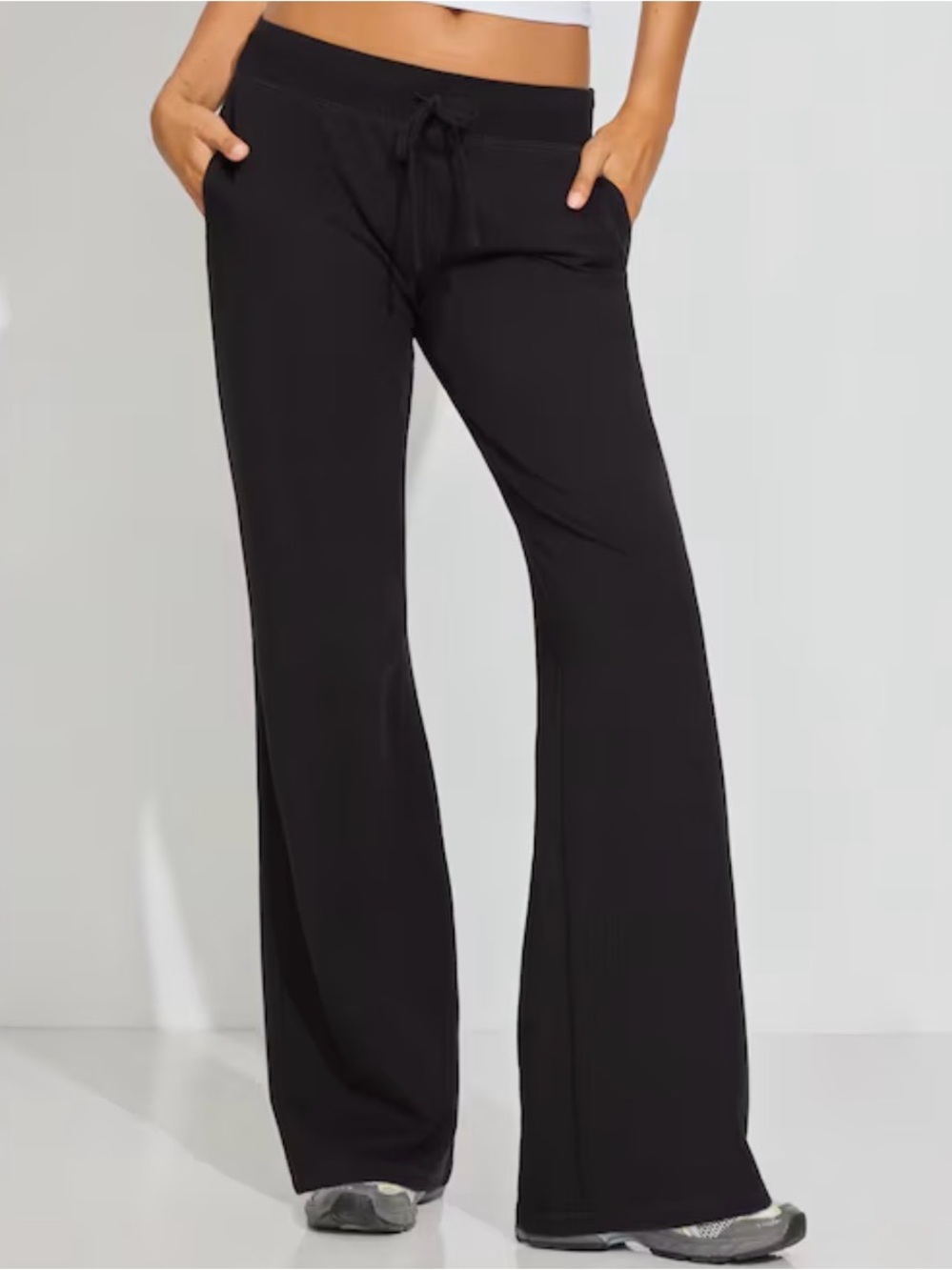 Garage Black Wide-Leg Drawstring Lounge Pants